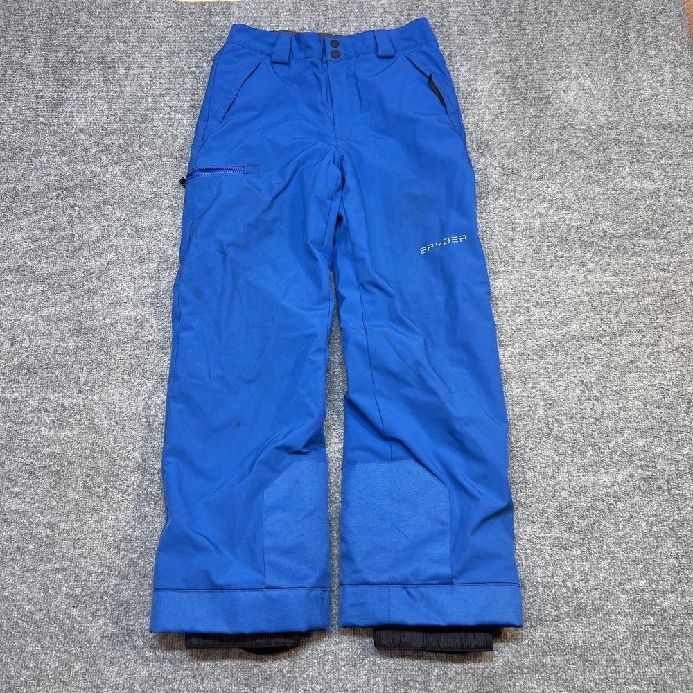 Spyder Pants Kids 16 Blue Insulated Ski Snow Ankle Winter Padded Outdoor